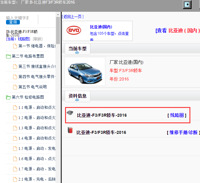 比亚迪-F3/F3R轿车-2016[ 线路图 ]