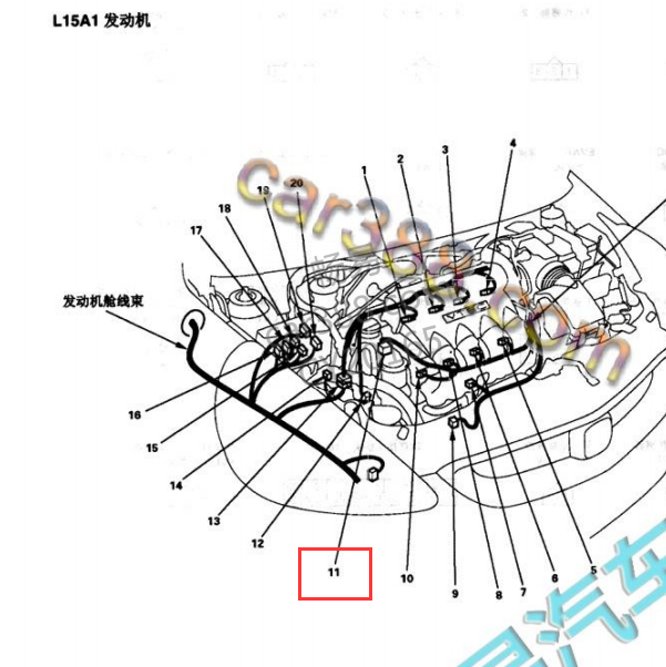 2006年本田飞度EGR阀的位置图