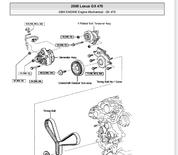 2005年雷克萨斯GX470正时拆装