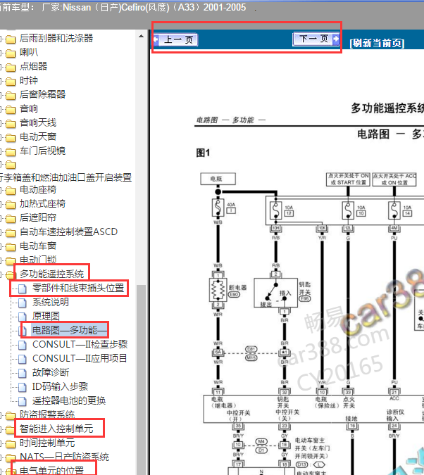 2001-2005年日产风度智能系统电路图
