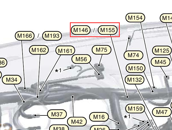 2019-2020年日产奇骏M146连接器位置