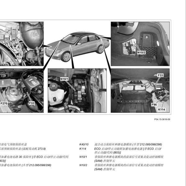 2011年奔驰E260CCI启动继电器位置
