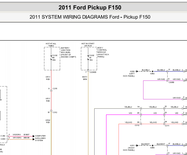 2011年福特猛禽F150座椅加热电路图