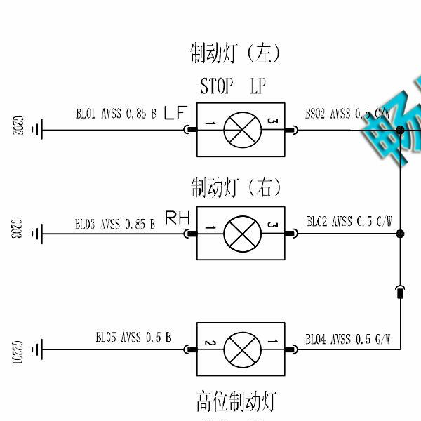 2016年长安欧尚刹车灯电路图