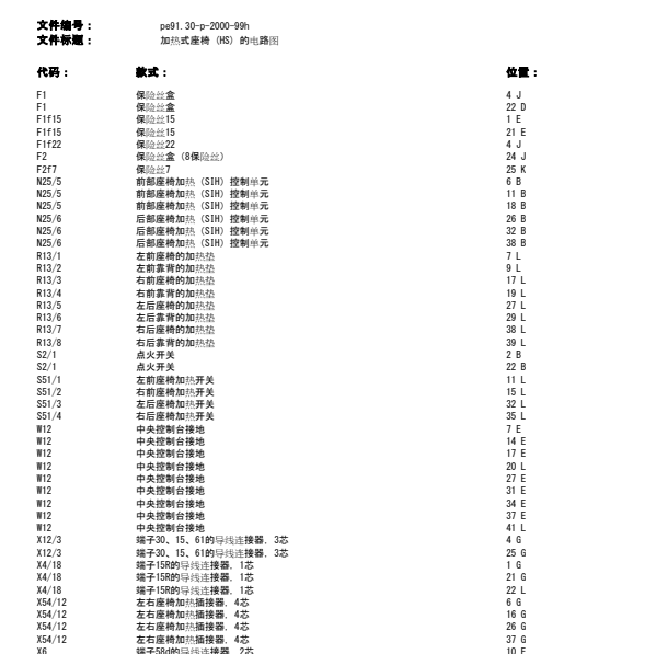 2016年奔驰G500座椅加热电路图