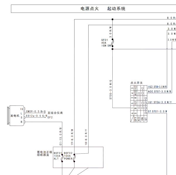 广汽吉奥星朗起动电路图
