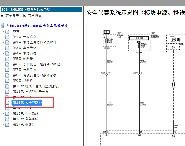 2014年别克GL8气囊电路图