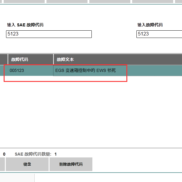2013年宝马X5故障码5123含义