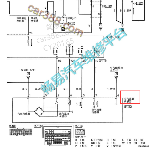 02年三菱帕杰罗空气流量计电路图