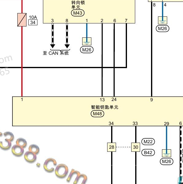 2019-2020年日产轩逸智能钥匙电路图