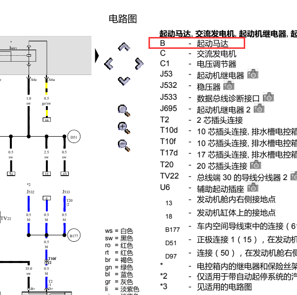 2011年奥迪Q7启动马达电路图
