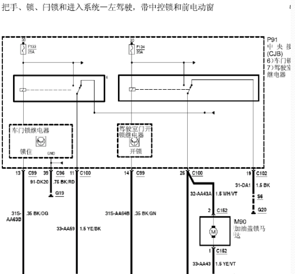 09年福特福克斯中控电路图