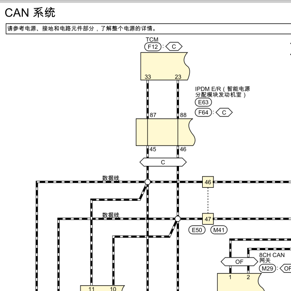 2020年日产轩逸网关电路图