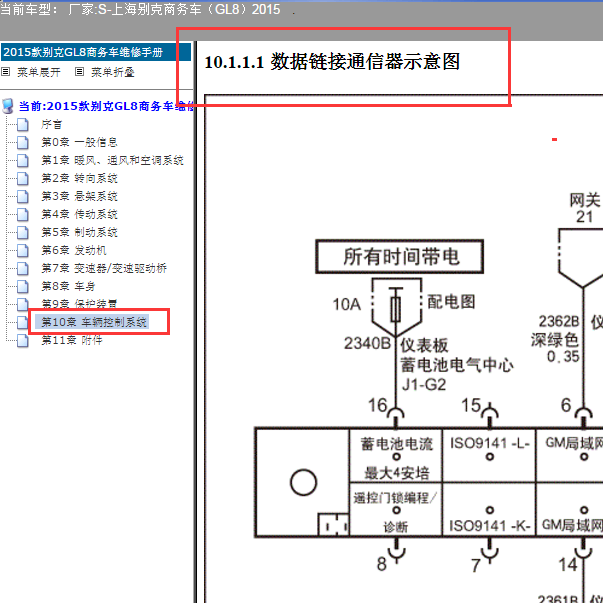 2015年别克GL8 数据网络电路图