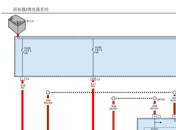 2019年吉普自由光雨刮电路图和保险丝继电器资料