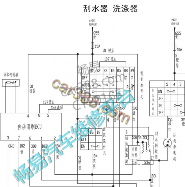 2006年长城哈弗H3雨刮电路图