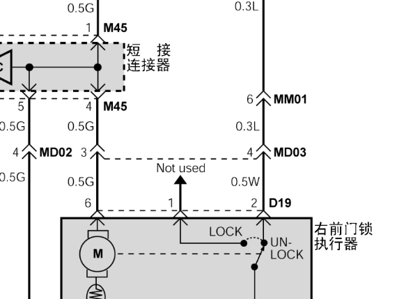 2007年现代伊兰特门锁电路图