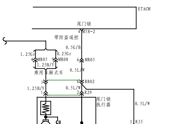 2008年江淮瑞风祥和门锁电路图