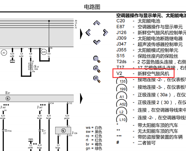 2005年奥迪A6鼓风机电路图
