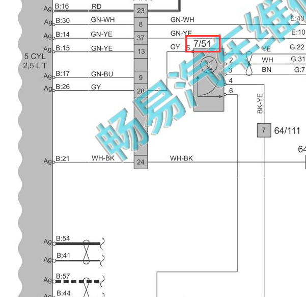 2011年沃尔沃C30油门踏板电路图