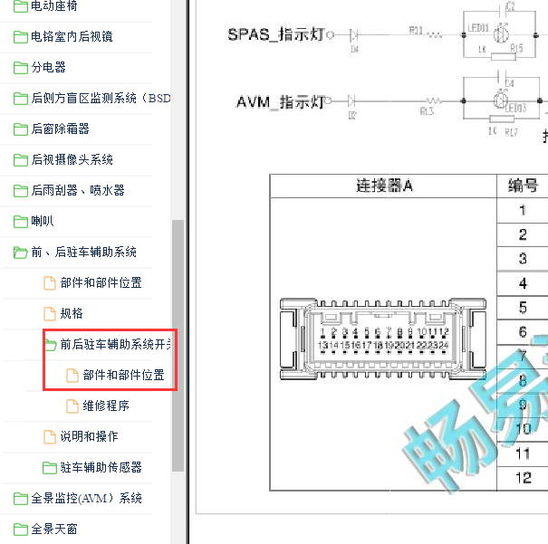2017-201年起亚KX7驻车辅助模块针脚