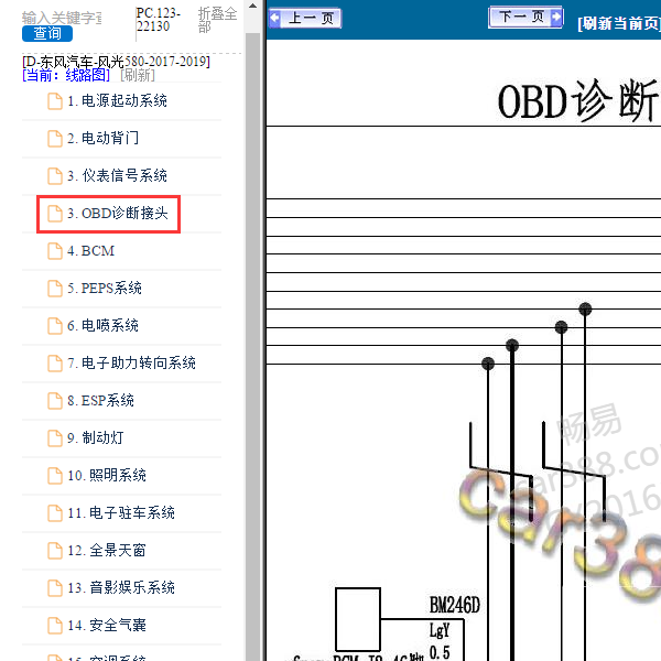 2017年东风风光580网络通讯电路图