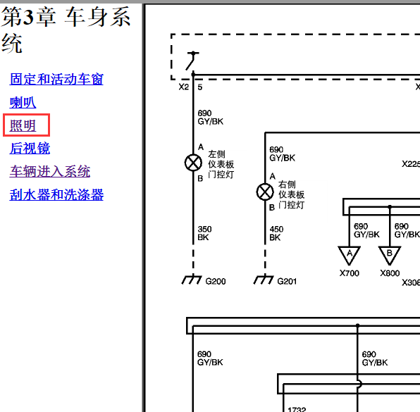 2009年凯迪拉克CTS室内灯电路图