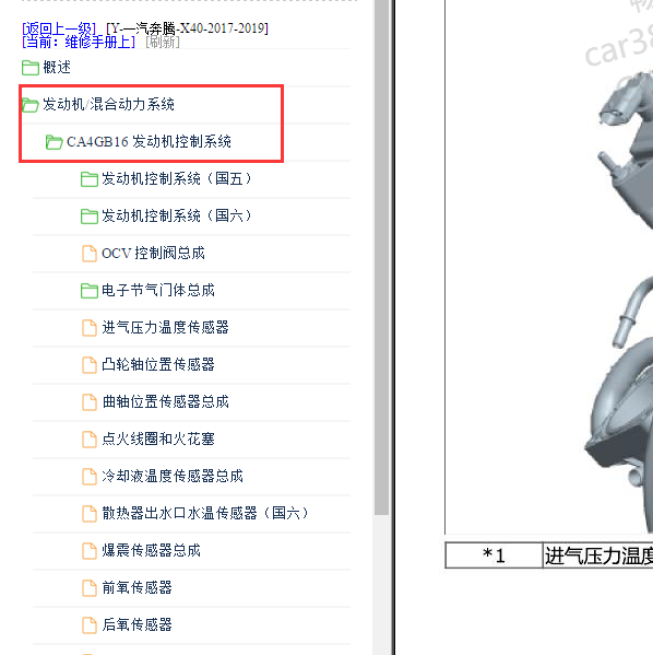 2017年奔腾X40发动机维修手册