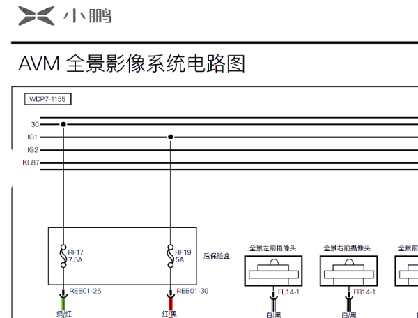 2020年小鹏P7全景影像电路图