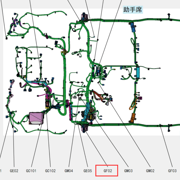 2016款名图GF02搭铁点具体位置