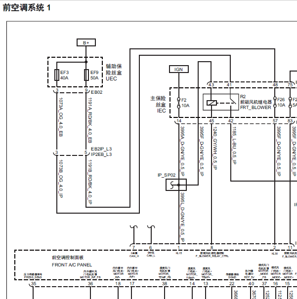 2018年大通G20 空调电路图.