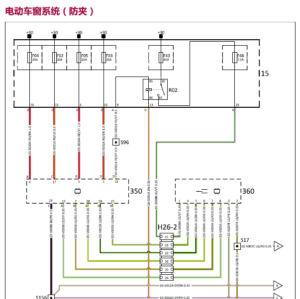 2016年观致5车窗电路图