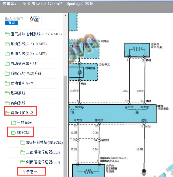 2016年起亚狮跑气囊电脑电路图
