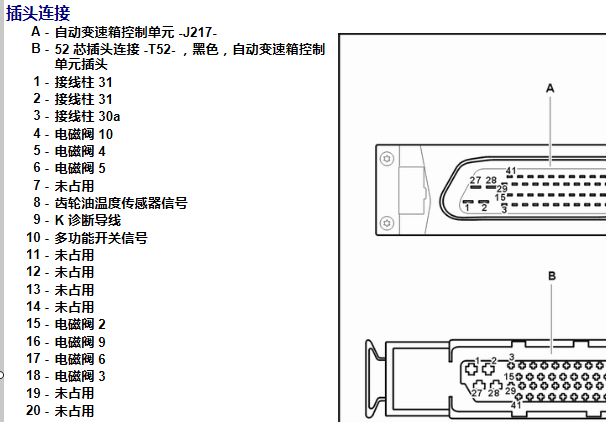 2012年大众POLO 变速箱针脚