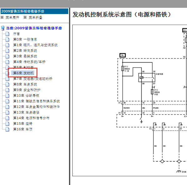 2009年雪佛兰科帕奇发动机电路图