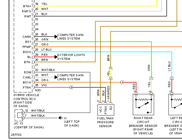 2007年雷克萨斯RX400 混合动力电路图和位置