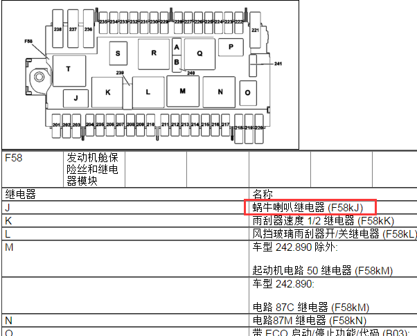 奔驰CLA喇叭继电器位置