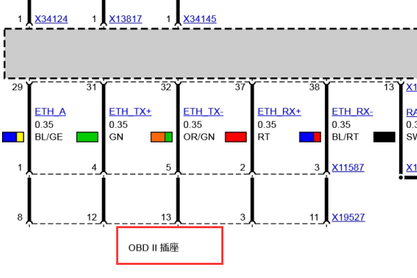 2010年宝马320i obd诊断插头电路图