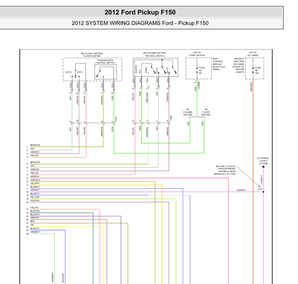 2011年福特猛禽F150变速箱电路图