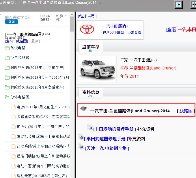 一汽丰田-兰德酷路泽(Land Cruiser)-2014[ 线路图 ]