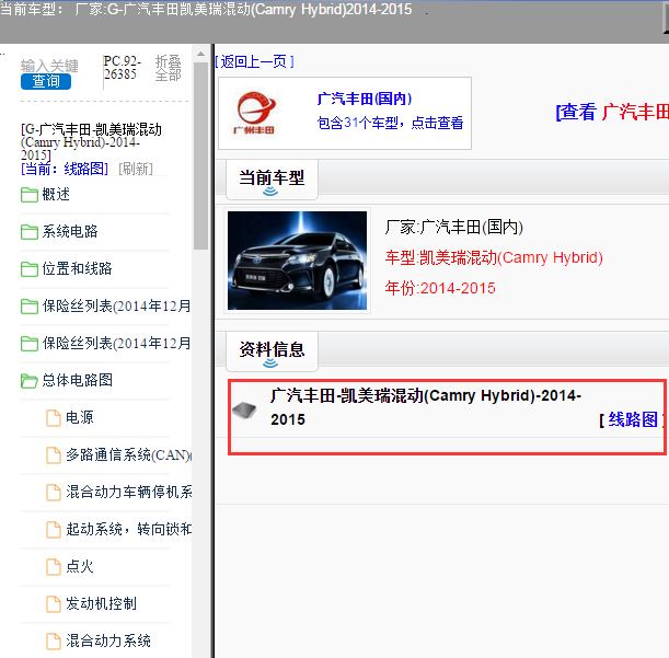 广汽丰田-凯美瑞混动(Camry Hybrid)-2014-2015[ 线路图 ]