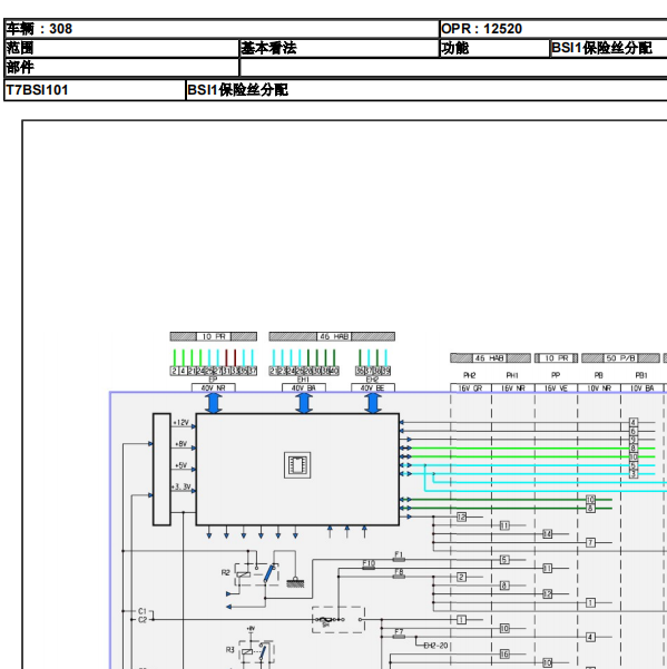 标志308CC车身电路图