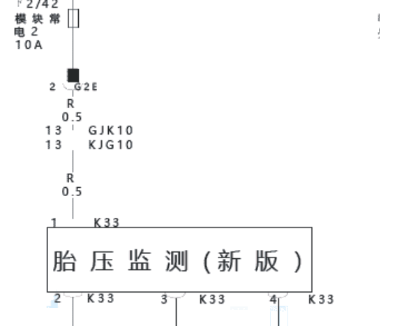 2018年比亚迪宋燃油版胎压模块电路图