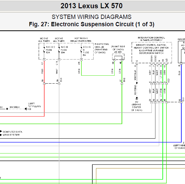 2013年雷克萨斯LX570悬架电路图