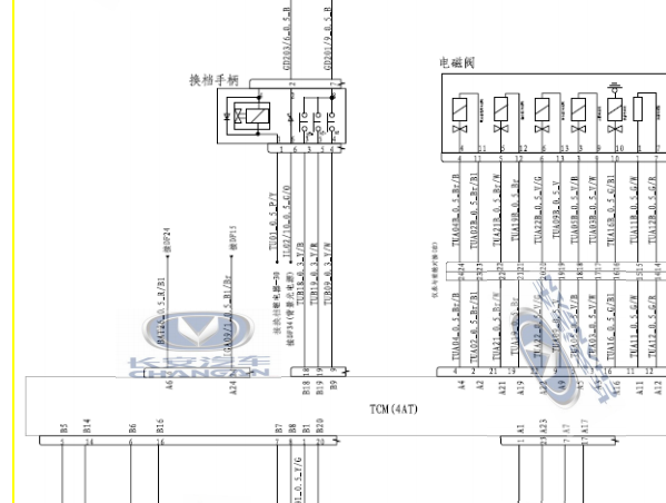 2016年长安逸动XT变速箱电路图