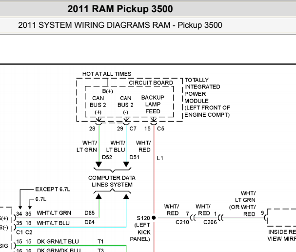 11年道奇公羊RAM3500转向灯电路图