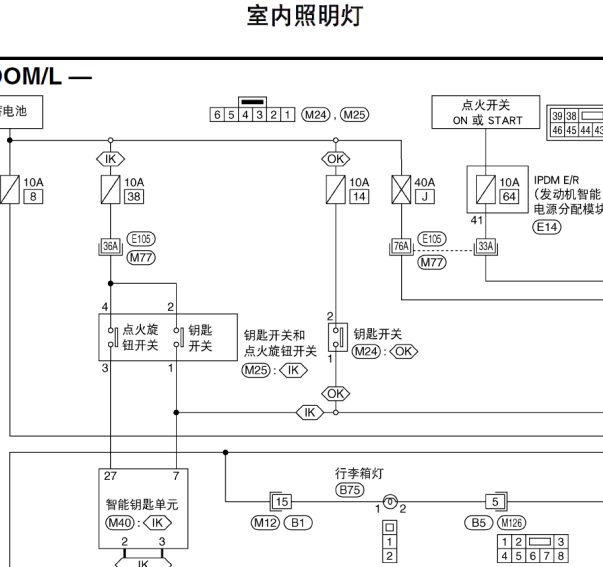 08年轩逸室内灯电路图