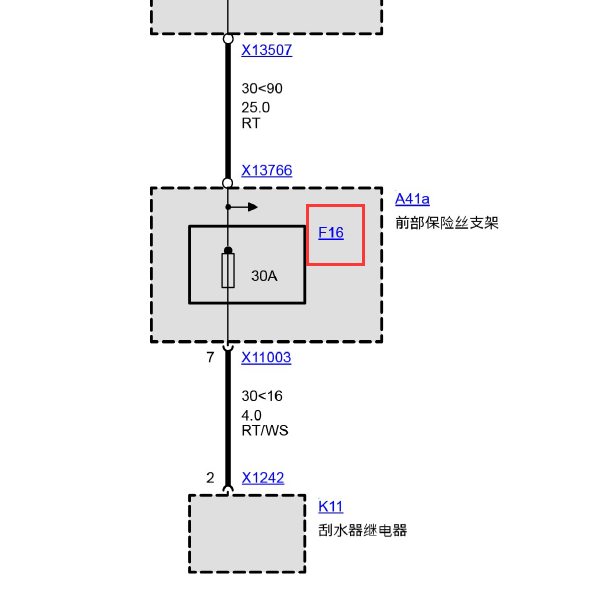 2006年 宝马523 F16保险丝供电