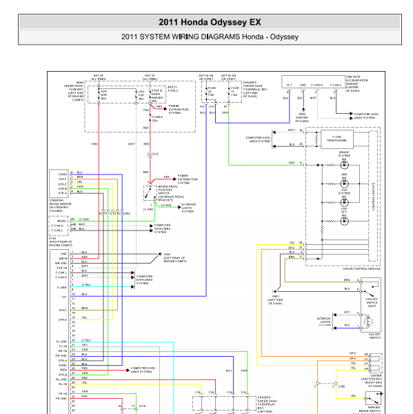 2011年本田奥德赛ABS电路图