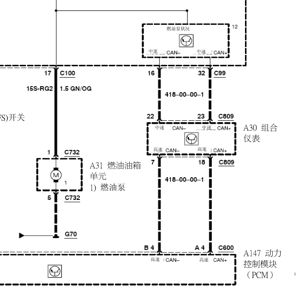 福克斯CAF488Q1发动机油泵电路图